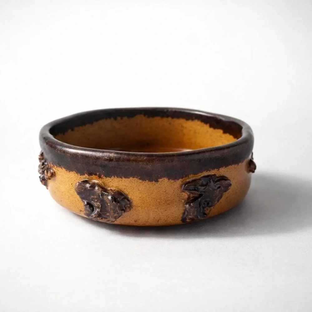 STUNNING MID-CENTURY VINTAGE HANDMADE STUDIO POTTERY DISPLAY BOWL MCM STYLE‎ EUC